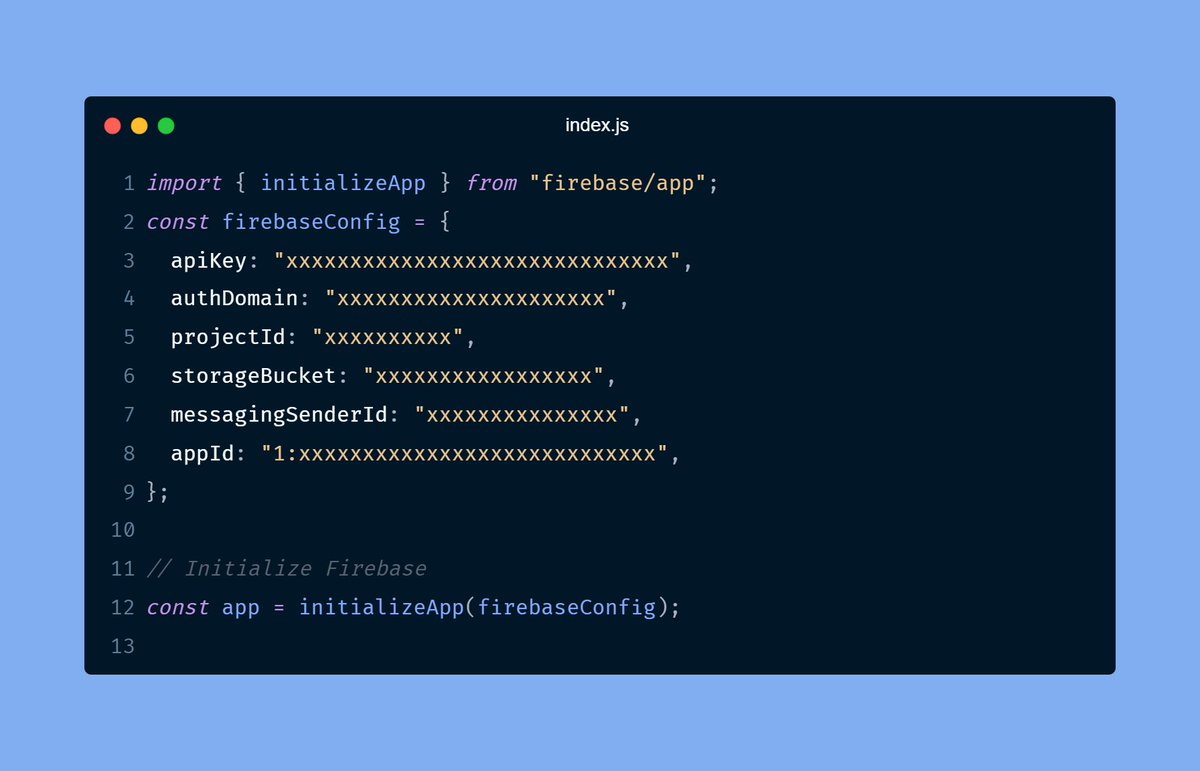 BahigaTacite's tweet image. 🔑 Once the Firebase package is installed, the next step is crucial: Initialize your app with the credentials obtained from console.firebase.google.com. It&apos;s like giving your app its secret sauce! 🌟🔒 #FirebaseMagic #AppDevelopment #GetStarted 🔑