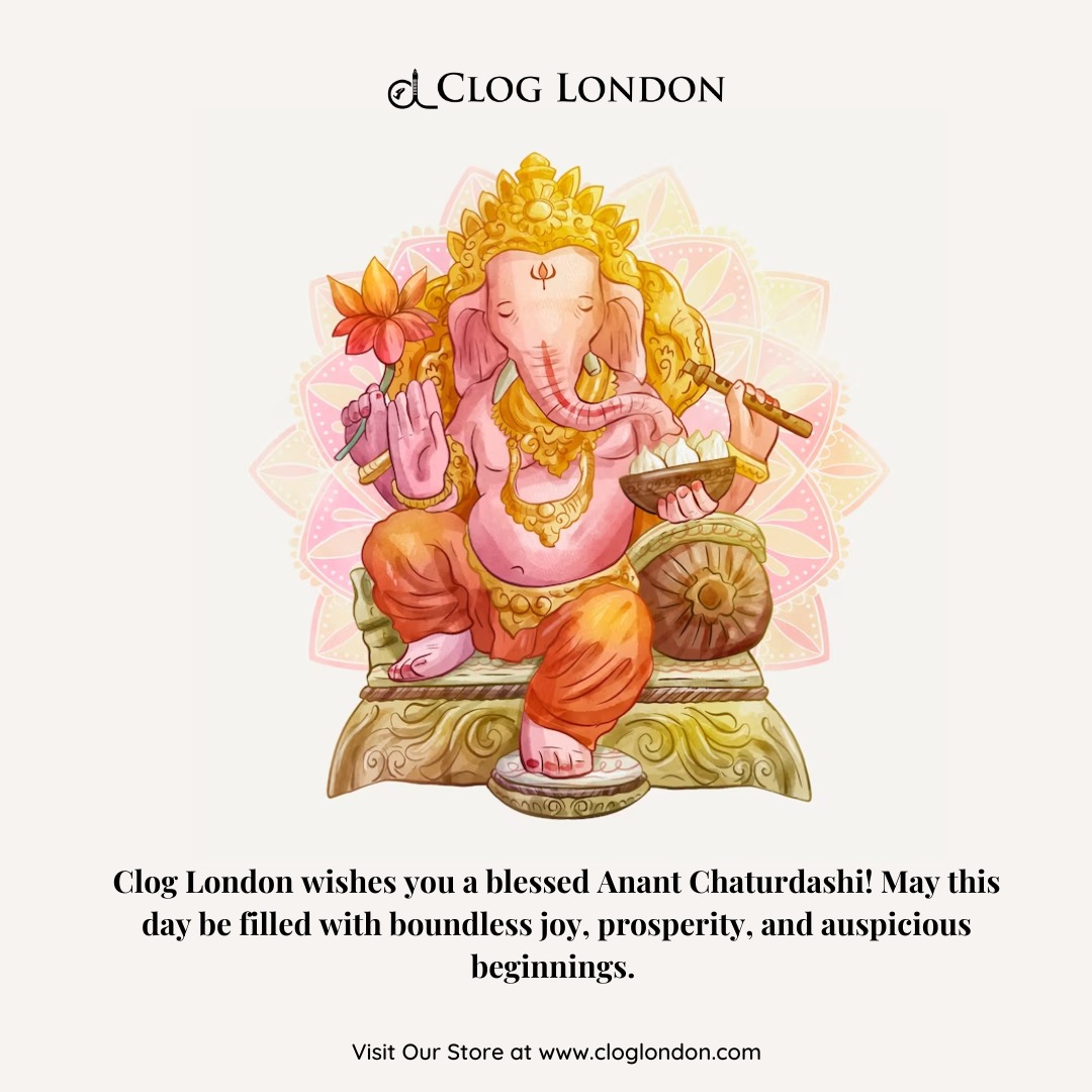 cloglondonshoes's tweet image. On this auspicious occasion of Anant Chaturdashi, Clog London extends heartfelt wishes for an abundance of prosperity, joy, and peace. May this day mark new beginnings and endless blessings. 🙏 

#AnantChaturdashi #CLOGLONDON