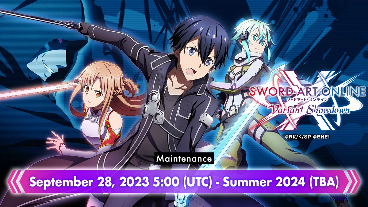 Sword Art Online Variant Showdown - #SAOVS's key visual is being revealed✨ 『Sword  Art Online Variant Showdown』 is scheduled to be released in 2022!  👇Official Website:  👇Pre-Register Now