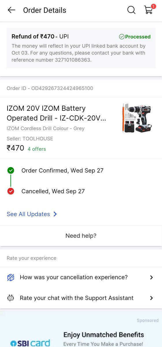 I got this crazy deal, then
Order cancelled by Flipkart.

So if you see a mind-blowing deal just think with your mind!
<a href="/Flipkart/">Flipkart</a>
<a href="/flipkartsupport/">FlipkartSupport</a> <a href="/FlipkartStories/">Flipkart Stories</a>