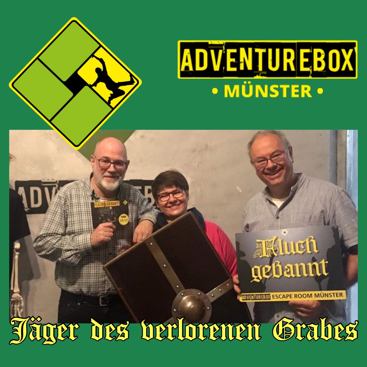 MysteryAgencyRE's tweet photo. Die Mystery Agents on tour in Münster bei Adventurebox: „Jäger des verlorenen Grabes“ lockt mit archäologischen Rätseln & mittelalterlichen Ritualen. Genau unser Ding: Super!😎
#münster #adventurebox #grabjäger #escapegames #escaperoom #archäologie #mysteryagents #mysteryagency https://t.co/x1BT2SETYF