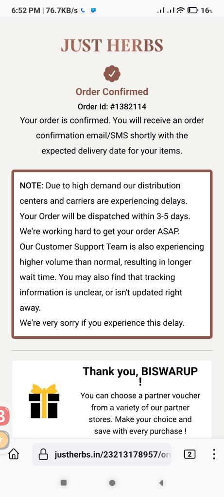 BISWARUPBOSE's tweet photo. @JustHerbsIndia very happy to see that at least google pay also takes necessary action after investigating this case. I wish @jagograhakjago also take proper step regarding this sophisticated way of phising. They collect customer money after that release some old customers inv. https://t.co/0E5gXePp96