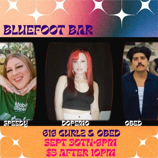 dopemo's tweet photo. this saturday night @619GURLZ spinnin’ with the homie @ObedPadilla at bluefoot 🌹 https://t.co/ZUTSSlcQsM