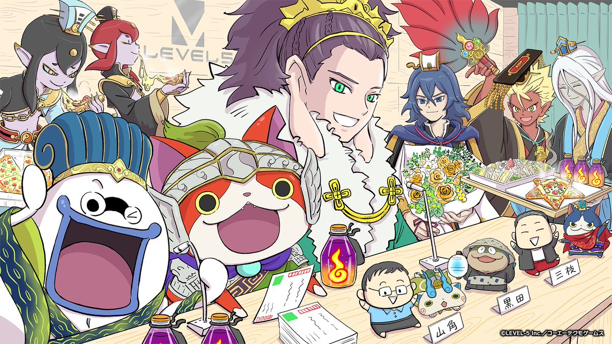 yokai_kunitori's tweet image. 須藤ゆみこ先生からイラストをいただきました!
スタジオでは、ジバニャン劉備たちの配信番組がオンエア中!?三枝Dたちの姿も!
皆さんと生の反応を交わしながらの公式放送、スタッフ一同とても思い出深いイベントでした。
須藤先生、たくさんの素敵なイラストをありがとうございました! #妖怪三国志