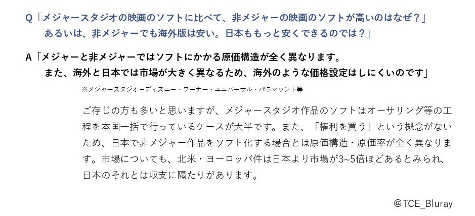 TCE_Bluray's tweet photo. UHD・Blu-ray・DVD製作コストのイメージ＆価格設定について よくある質問と回答 https://t.co/gQrbtnEsTr