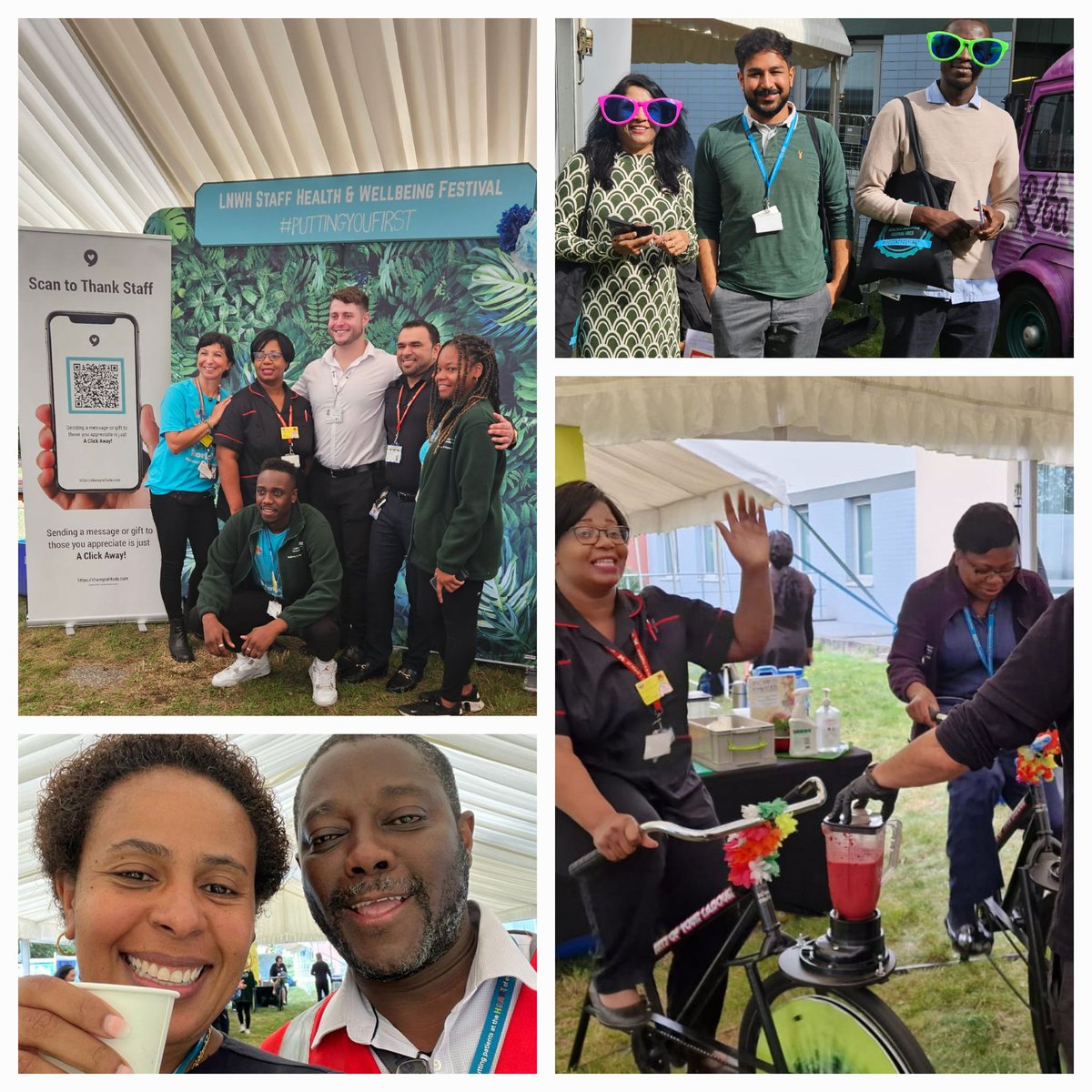 Fantastic LNWUH staff health and well-being festival yesterday. Really positive feedback from staff at Central Middlesex Hospital... Thank you @LNWH_wellbeing team. The smoothie making bike was the highlight ✨️ @LNWH_NHS @lisa_klseahorse