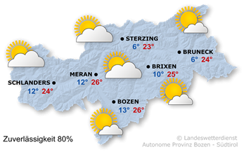 wetter.provinz.bz.it
Wetter heute: Sonne und Wolken