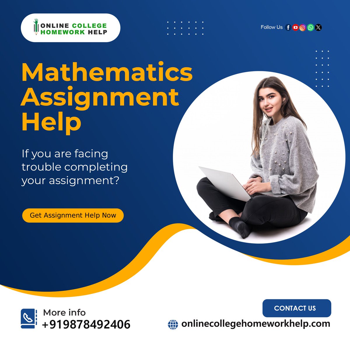 Onlinechwhelp's tweet image. ✨Struggling with complex equations and calculus in Mathematics? Don't stress – Homework Help have got your back!📚
Order Now📞 : +91-9878492406
Or Visit Our Website:
onlinecollegehomeworkhelp.com
#MathematicsAssignmentHelp #AssignmentHelp #HomeworkHelp #OnlineCollegeHomeworkHelp