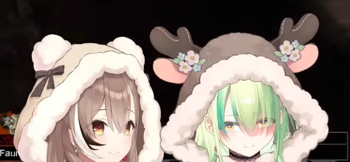 how did I let myself sleep right before this collab happenedfauna and mumei looks so comf together 