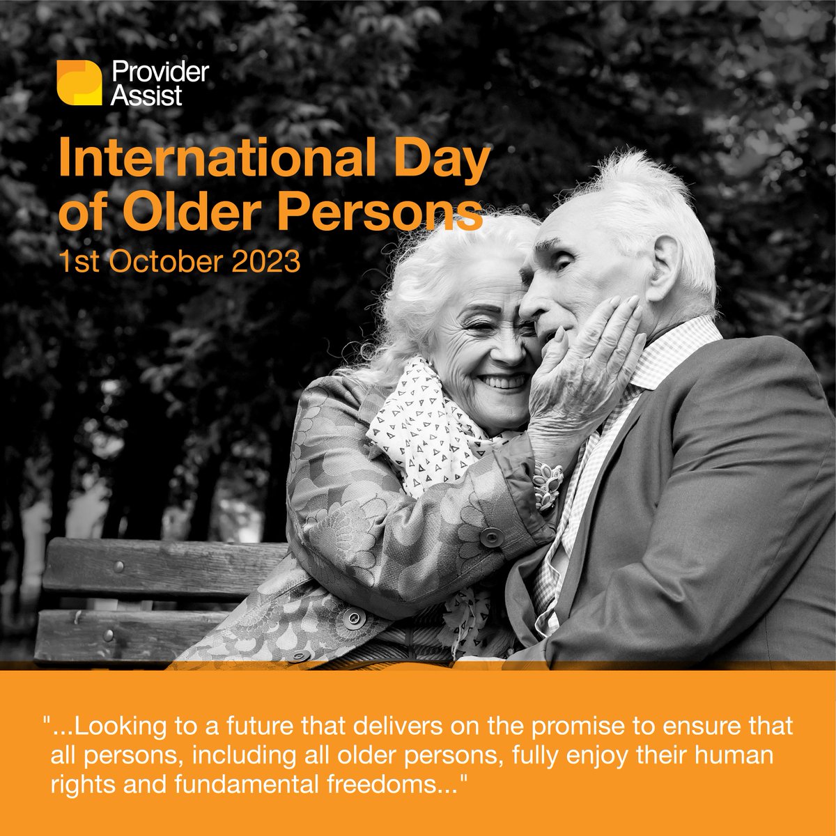 The 1st of October each year marks the International Day of Older Persons. The theme of #UNIDOP2023 is Fulfilling the Promises of the Universal Declaration of Human Rights for Older Persons: Across Generations. 
#internationaldayofolderpersons2023 #IDOP2023 #UNIDOP2023 #agedcare