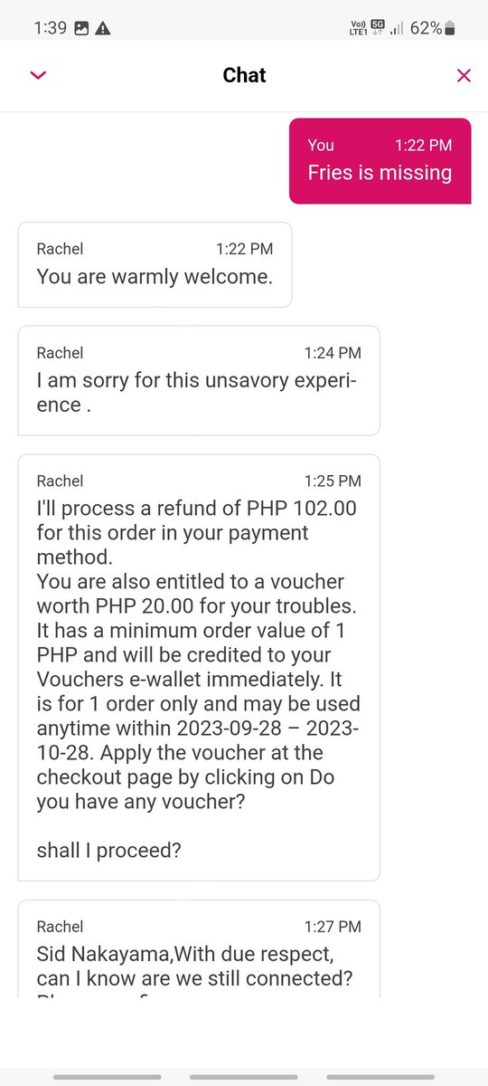 _sidnakayama's tweet photo. @foodpandaPH yet your agents finishes their responses within 4 minutes too -- ano yun bakit sila may hall pass ako wala https://t.co/GQzbWJ9EKZ