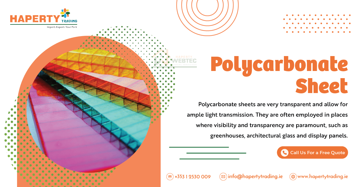 HapertyTrading's tweet image. Polycarbonate sheets are lighter than other materials, making them simpler to handle and install. This quality makes the installation procedure faster and cheaper by decreasing the time and effort required for shipping and labour. 🫶👌

#PolycarbonateSheets
#ConstructionMaterial