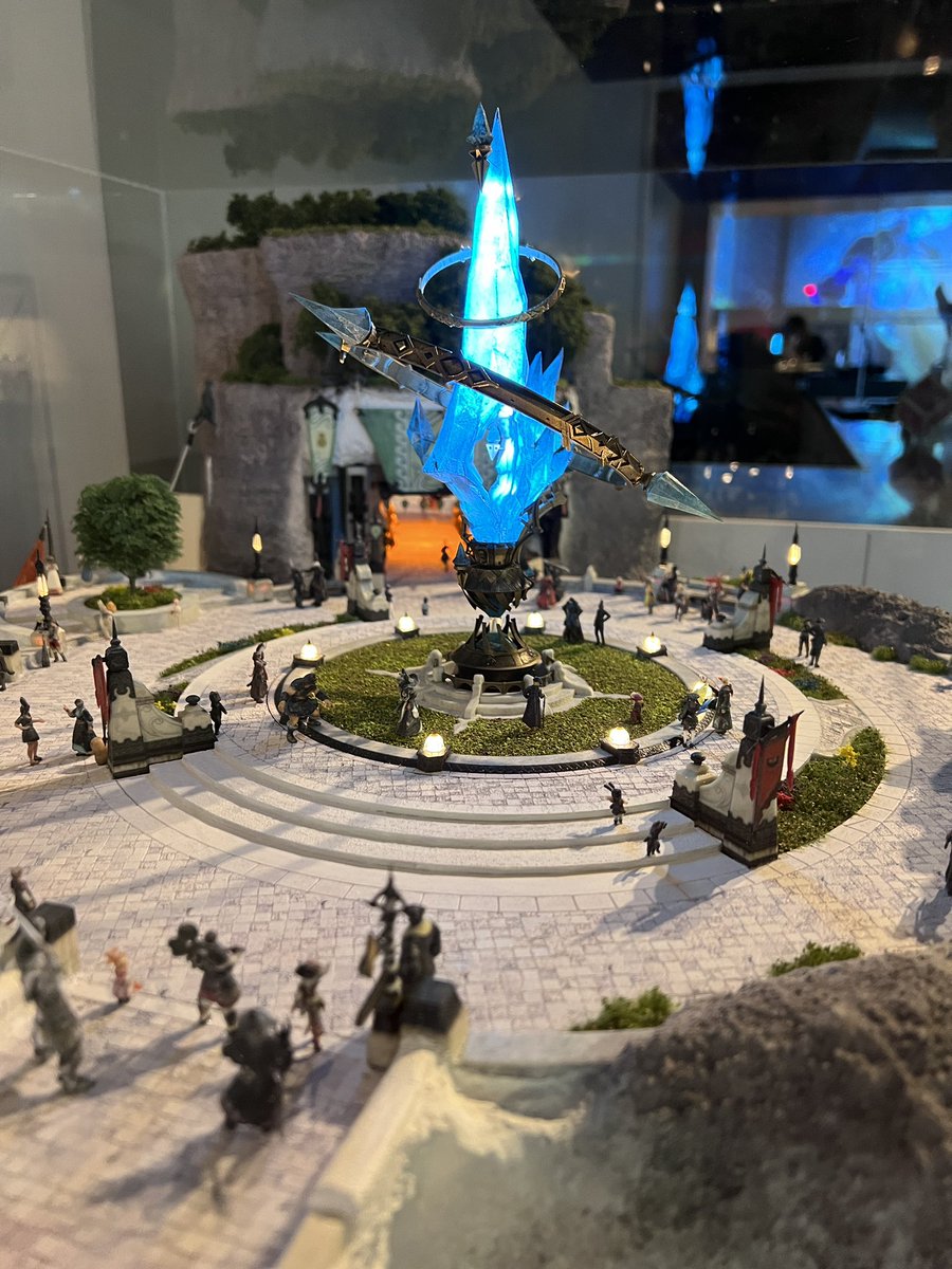 aitaikimochi's tweet photo. FFXIV Limsa Lominsa and Ul'dah Miniature displays that were at the Tokyo Tower collab and Isetan event are so cool and detailed!!! https://t.co/8PbwXLvOdN