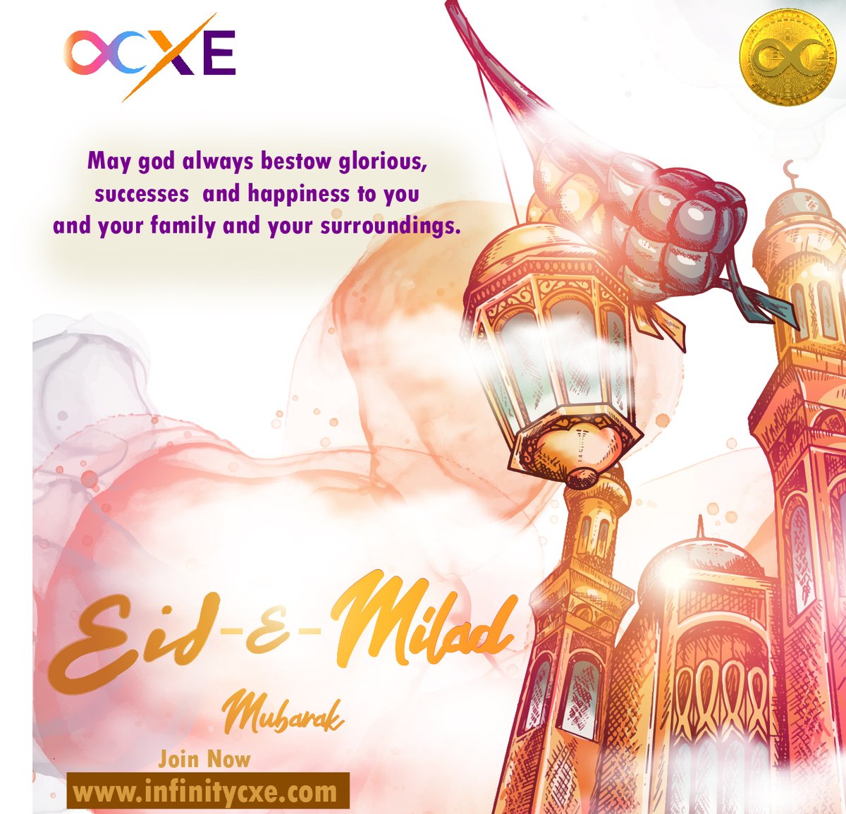 infinitycxe's tweet photo. As you know Eid is a second name of happiness. And on this glamorous occasion I pray to exalted one.
To make your life worldly heaven to full all the hidden wishes of your heart, and bless you with pure soul, Infinitycxe family Wishes you a Happy Eid-E-Milad. https://t.co/qpzrMnkkgr