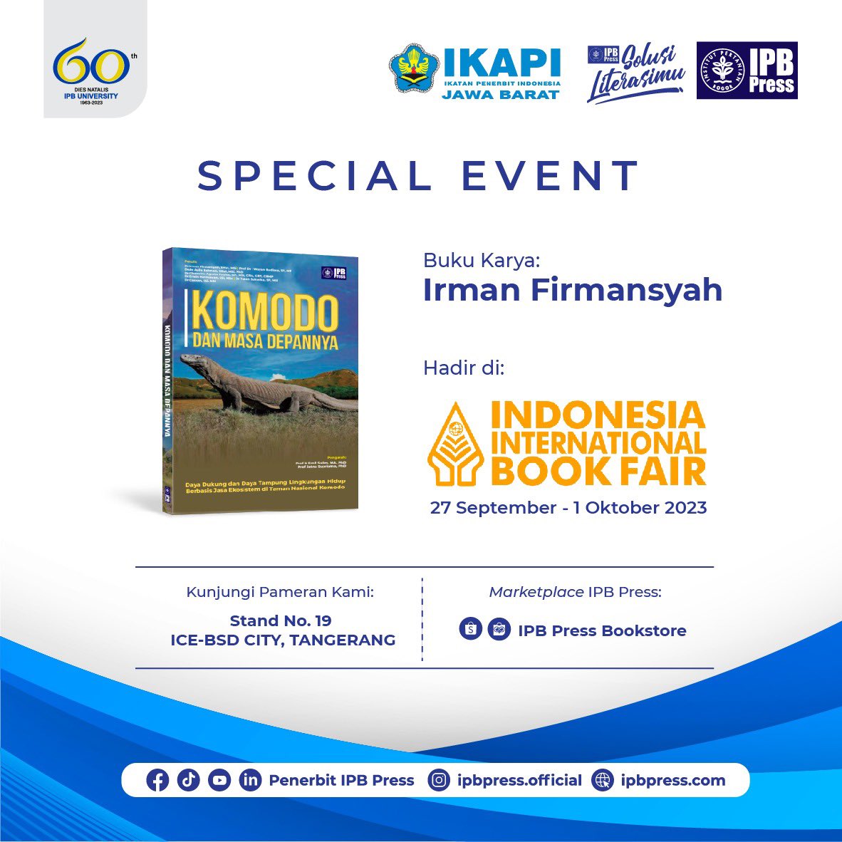 ChatePaulus's tweet photo. Buku kami dipilih dan hadir bersama IPB PRESS di special event “INDONESIA INTERNATIONAL BOOK FAIR (IIBF)” di Stand No. 19, ICE-BSD City, Tangerang. https://t.co/pMWseLFnNw