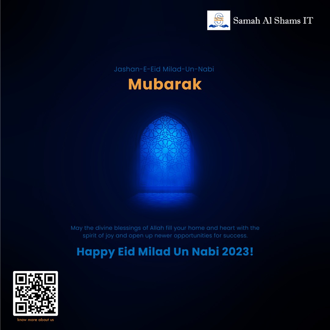 Happy Eid Milad Un Nabi 2023! May Allah bless you with loads of health and wealth! Visit: samahconsult.com Or call: +971 52 3002247 #visamanagementservices #sapservices #elearningdevelopment #digitallearning #solutions #hcm #sap #samahAlshamsIT