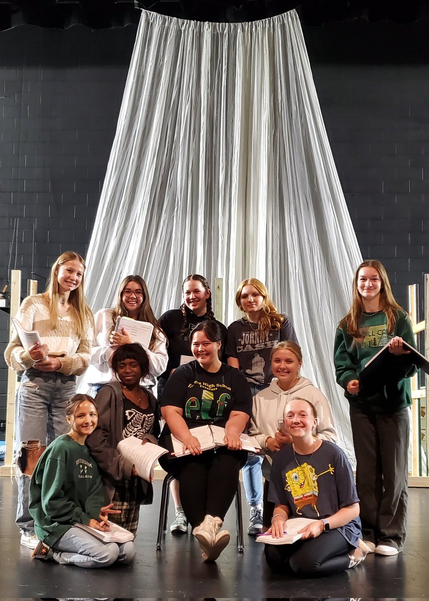 PATRICK STAR! PATRICK STAR... and his Sardine Devotees! Blocking rehearsals are almost done for The SpongeBob Musical <a href="/rhstheatredept/">RHS Theatre Dept.</a> <a href="/ISD728Theatre/">ISD728Theatre</a>