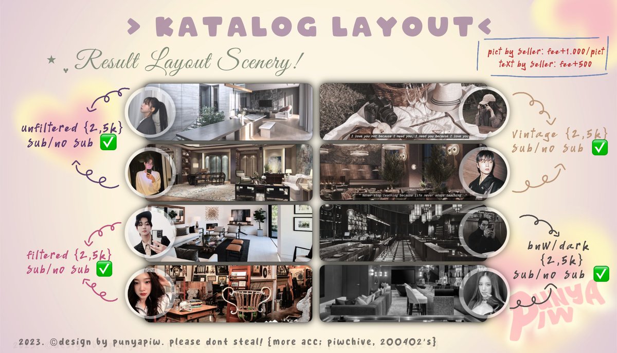 punyapiw's tweet photo. ㅤ
🎸🥁      ִ  𝙙i𝙣𝙜 𝙙𝙤𝙣𝙜. . .
                🪄 ✩˚₊ ‧ 🫧  .⋆  @punyapiw open request untuk katalog  dibawah ini ¡! 𝘴𝘵𝘢𝘳𝘵 𝘧𝘳𝘰𝘮  2,5𝘬 — 8𝘬 💭🎀  jika   berminat boleh dm,  more info ada di pinned 💘 ₊˚✩彡 
ㅤ https://t.co/7ceBYzNFQs