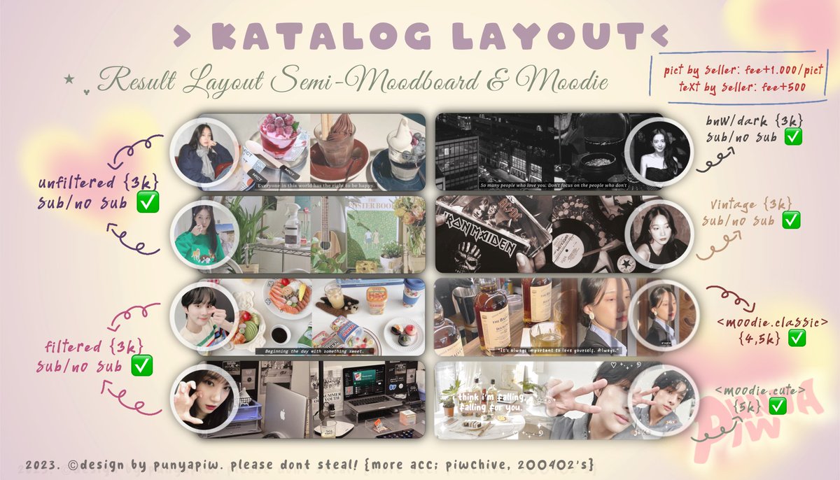 punyapiw's tweet photo. ㅤ
🎸🥁      ִ  𝙙i𝙣𝙜 𝙙𝙤𝙣𝙜. . .
                🪄 ✩˚₊ ‧ 🫧  .⋆  @punyapiw open request untuk katalog  dibawah ini ¡! 𝘴𝘵𝘢𝘳𝘵 𝘧𝘳𝘰𝘮  2,5𝘬 — 8𝘬 💭🎀  jika   berminat boleh dm,  more info ada di pinned 💘 ₊˚✩彡 
ㅤ https://t.co/7ceBYzNFQs
