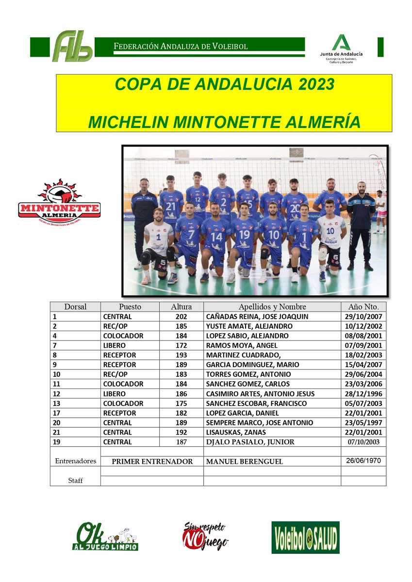 Este sábado tendrá lugar en Utrera la fase previa de la Final de la Copa de Andalucía Masculina 2023, que  disputarán los equipos CV Utrera (Sevilla), CD Costa del Voley (Marbella),Michelín Mintonette Almería y Universidad de Granada. 
<a href="/DeporteAND/">Andalucía es Deporte</a>
<a href="/SuperVoleySpain/">SuperVoley Spain</a>
<a href="/TodovoleySpain/">Todovoley</a>