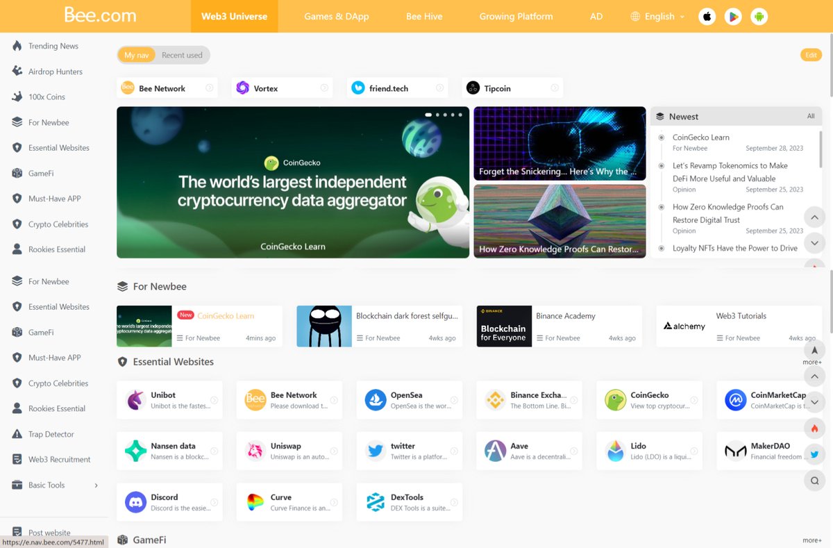 Beenetworkintl's tweet photo. Welcome another powerful project to the #BeeNetwork Ecosystem: @coingecko! 

Let's make something interesting come true. https://t.co/dQZkBpOWON