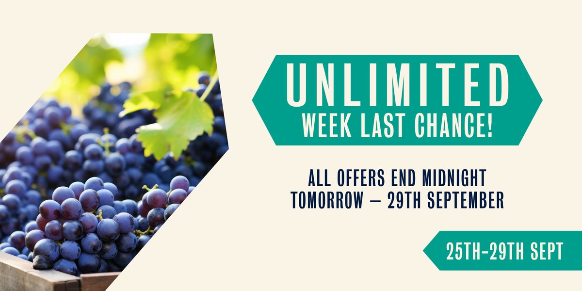 Unlimited week promotion is coming to an end tomorrow. This is your last chance to take advantage of some truly fantastic offers. Don't miss out!