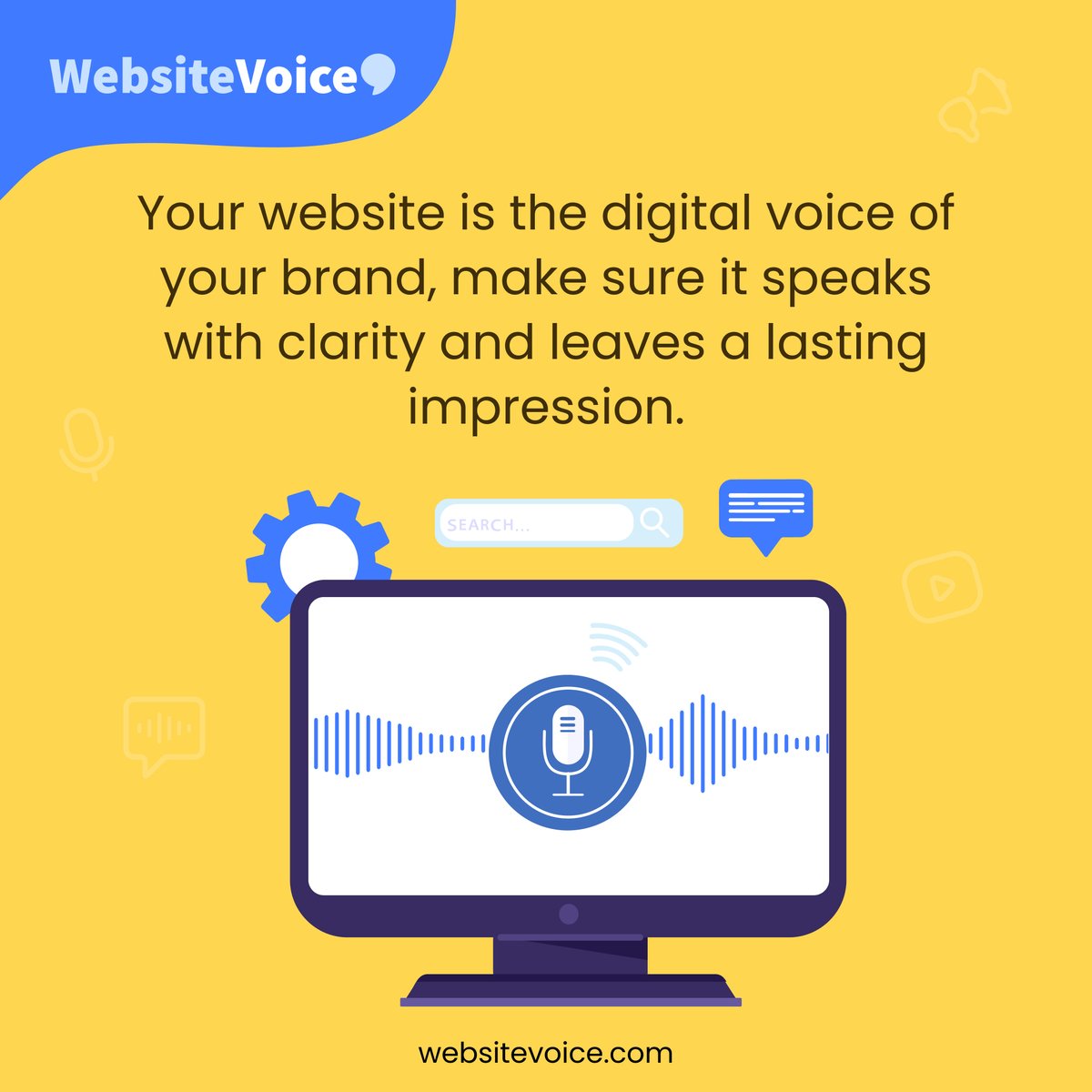website_voice's tweet image. Let your website be the captivating storyteller of your brand's digital journey. 🌐✨
#DigitalVoice #BrandStorytelling #WebDesignMagic #ImpressionMatters #OnlinePresence #WebWisdom #DigitalPersona