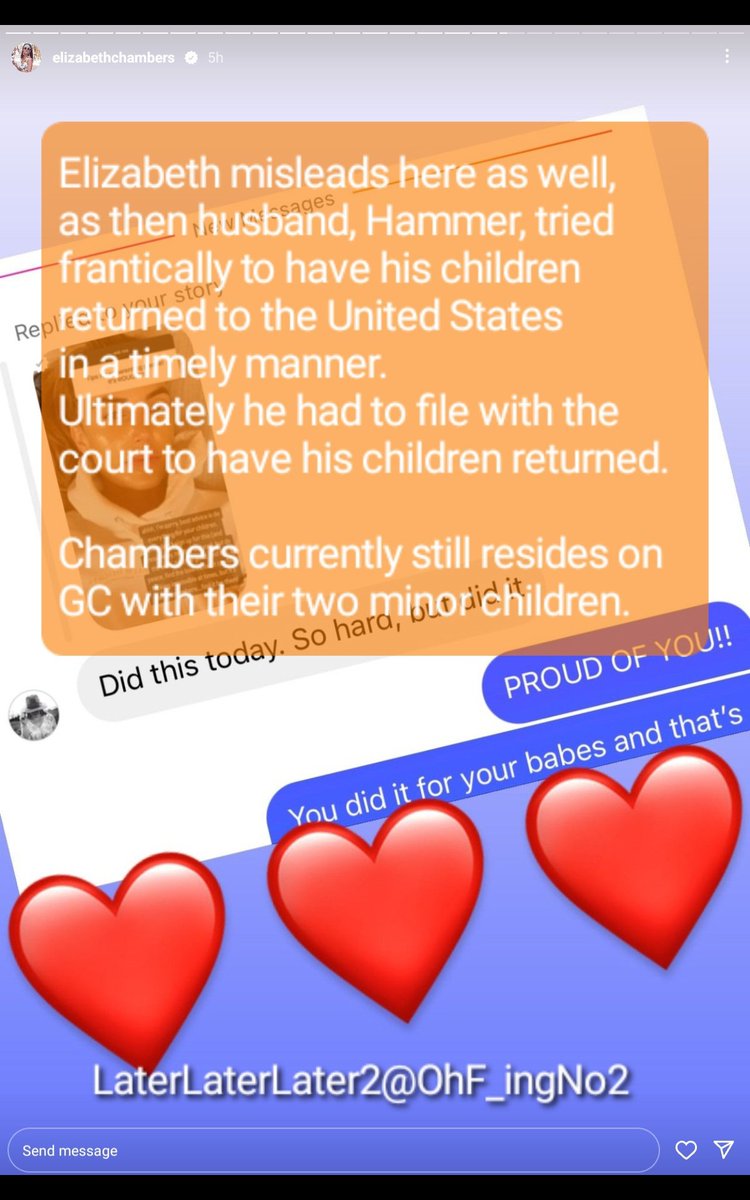 #ElizabethChambers again misleads. #Hammer tried numerous times during the summer & fall of 2020 to have the children returned to the USA. He ultimately had to file with the court when #Chambers DID NOT RETURN THE CHILDREN by the agreed October 2020 deadline.

#parentalabduction