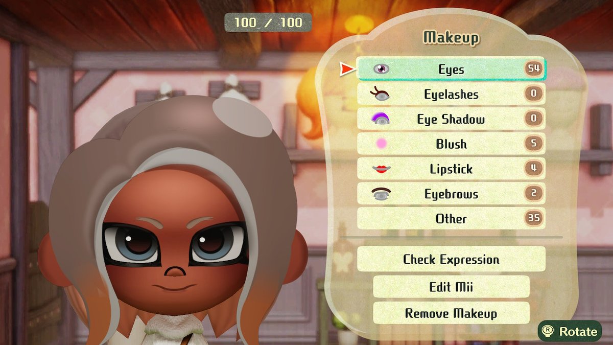 I made Agent 8 (Splatoon 3 Side order ver.) In Miitopia :D (Access