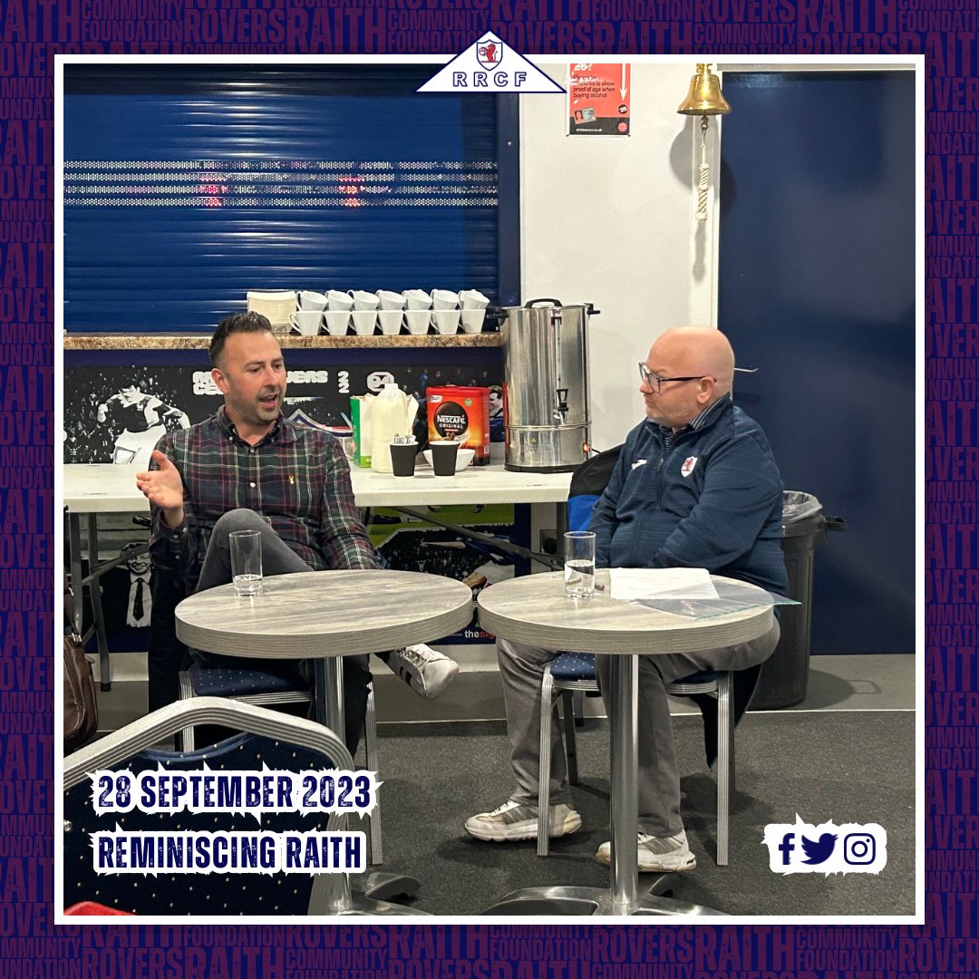 RaithRoversCF's tweet photo. Thanks to @ShaughanM for joining us at today’s #ReminiscingRaith.

Shaughan took us through his journey supporting @RaithRovers and gave some insight into how he got involved with @terracepodcast and then @TheTerraceTV. https://t.co/8KPdXagfYw