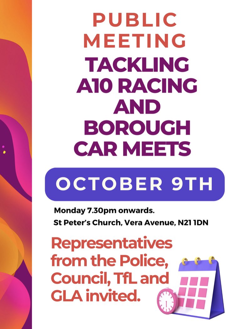 Looking forward to the public meeting on October 9th. With invites including Enfield Council, Police, TfL/GLA.

Having championed issue for five years - will keep pressing for action. 

#Enfield #Edmonton #RoadSafety #BushHillPark #Southgate #Grange #Southbury #Haselbury