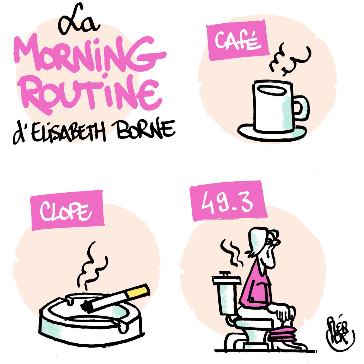 #morningroutine☀️ #ElisabethBorne #quaranteneuftrois #DessinDePresse