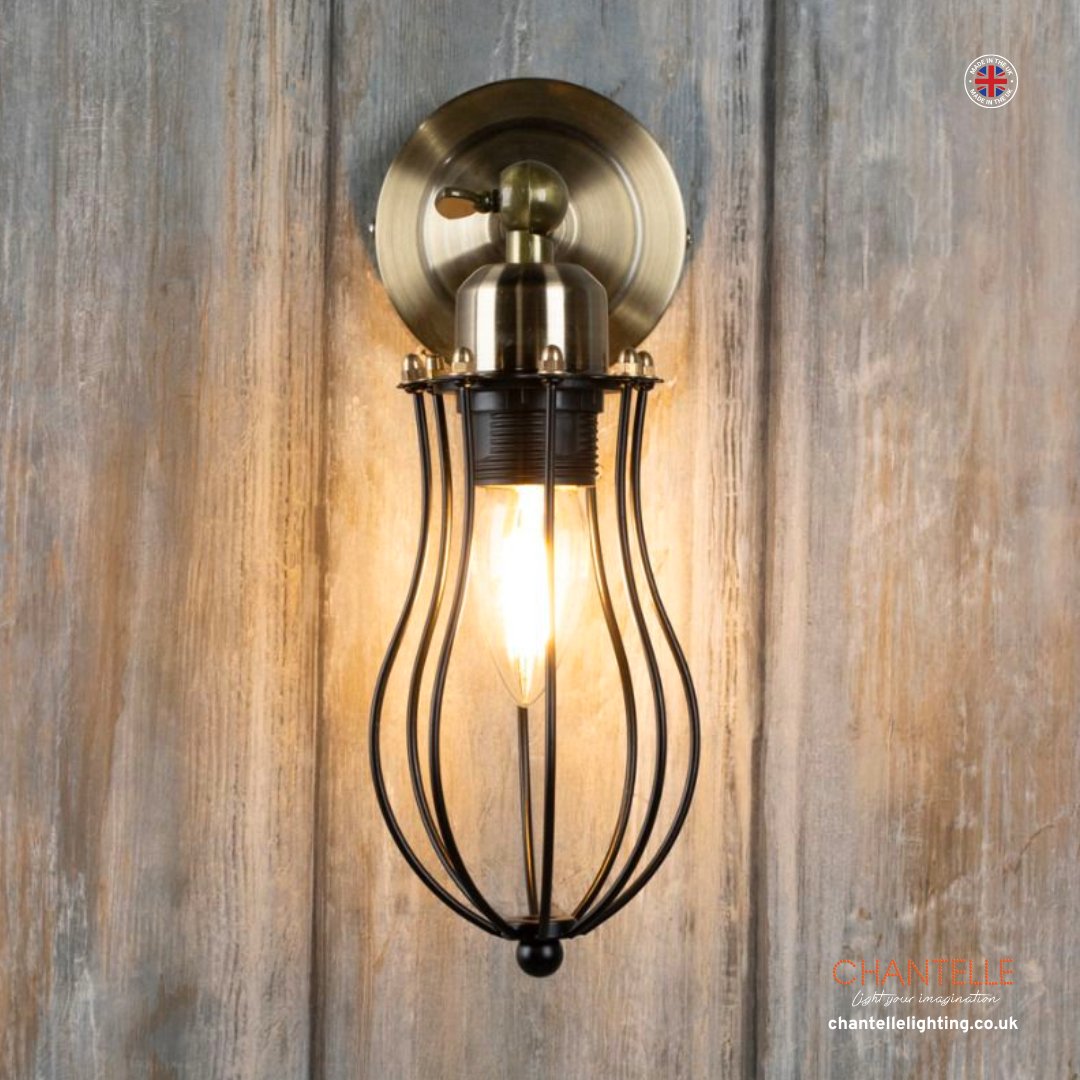 Wall lighting can create the perfect atmosphere if placed strategically.

Like this single, industrial style cage wall light ,which creates an interesting play of light and shadow.

bit.ly/3ZAwyUD

#stylishlighting #hospitalitylighting #lightingideas