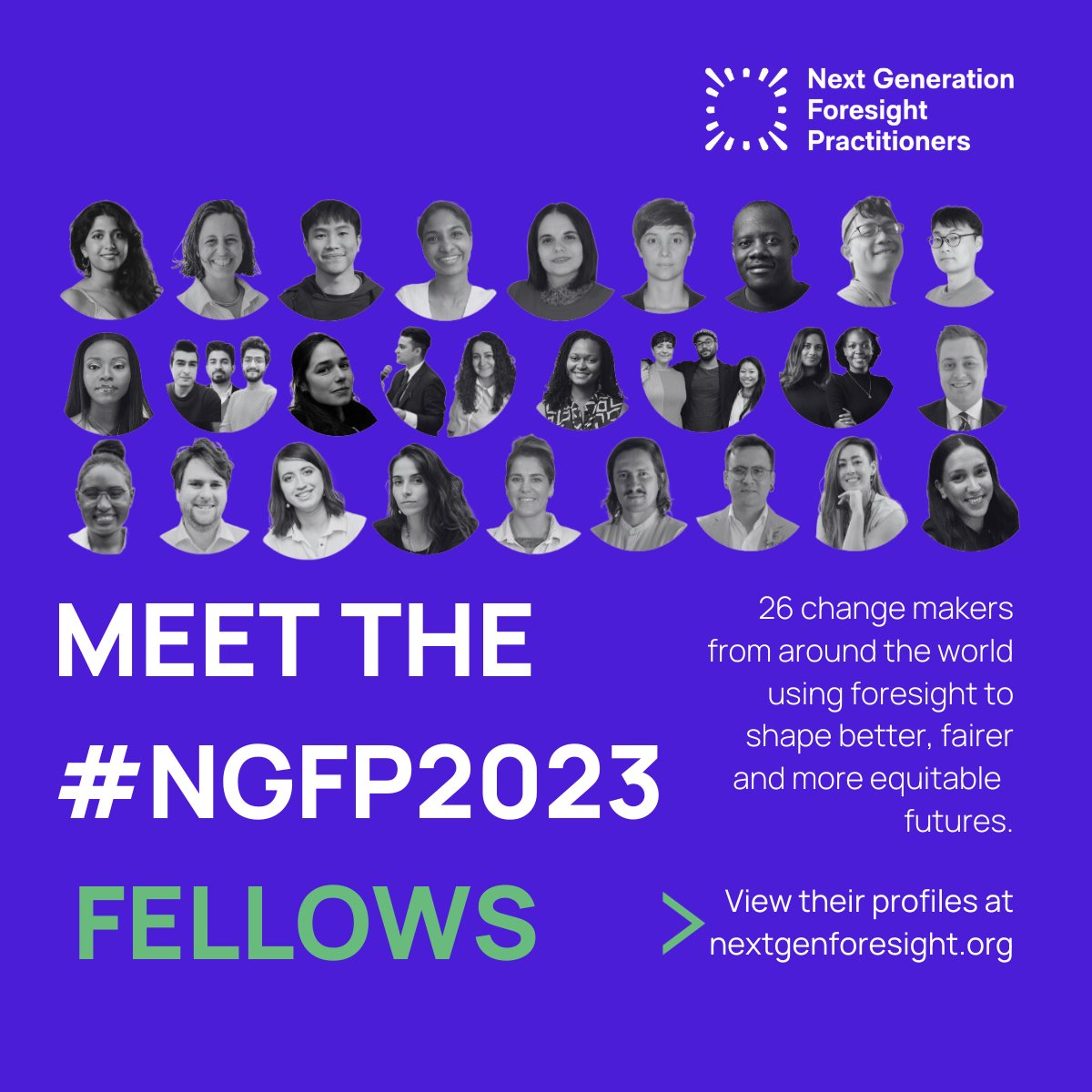 nxtgenforesight's tweet photo. We’re thrilled to announce the 26 changemakers from 22 countries who have joined the #NGFPFellowship, as well as 27 winners of the Young Voices awards through our partner @TeachtheFuture. Check out their profiles here: https://t.co/ShKMzW4BAW https://t.co/Bu2LDPQDxn