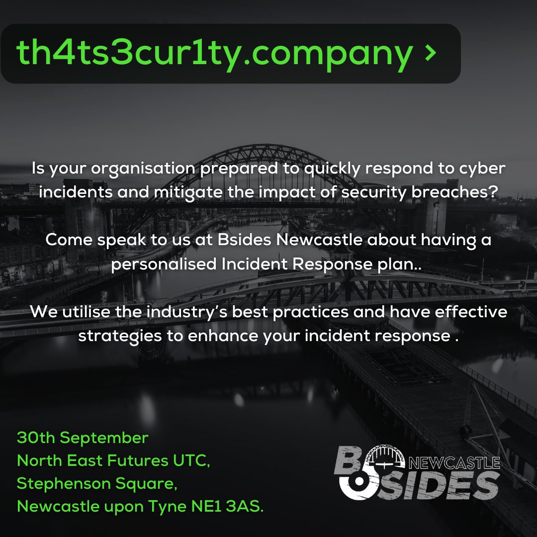 th4ts3cur1ty's tweet photo. #incidentresponse #incidentresponseplan #irplan #ir #newcastle #bsides #bsidesnewcastle #infosec #cybersecurity https://t.co/HHBjHe648Z