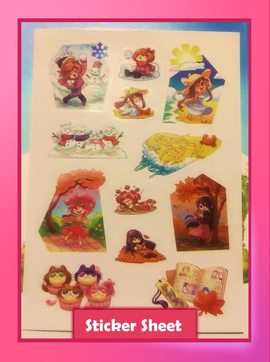 hivezines's tweet photo. 🌈 Celebrate the seasons with the Dokis in this lovely sticker sheet by @potentialfa!

Our sticker sheet can be purchased on its own or with any of our bundles below.

🛍️ https://t.co/vzT9ZOfRKH

#ddlc #dokidokiliteratureclub https://t.co/6zTIS1rKln