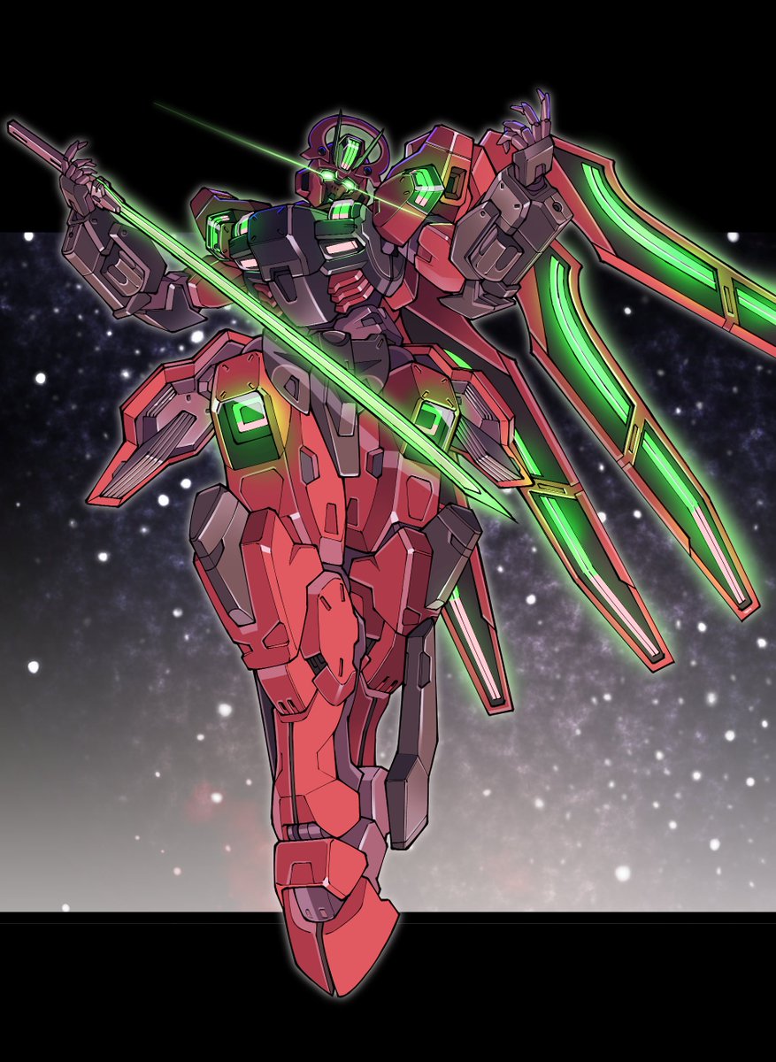 mecha robot no humans glowing weapon solo green eyes  illustration images