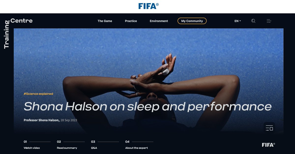 Paul S Bradley (@contextisking9) on Twitter photo If you want to know more about the cutting edge science around sleep and its implications for football performance, see below. Prof <a href="/ShonaHalson/">Shona Halson</a> delivers an excellent FIFA session on the subject. We discussed loads of interesting areas in the Q&A section.
fifatrainingcentre.com/en/community/s… If you want to know more about the cutting edge science around sleep and its implications for football performance, see below. Prof <a href="/ShonaHalson/">Shona Halson</a> delivers an excellent FIFA session on the subject. We discussed loads of interesting areas in the Q&A section.
fifatrainingcentre.com/en/community/s…