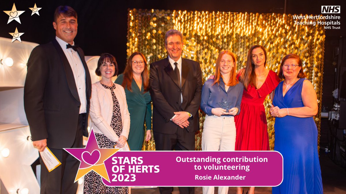 WestHertsNHS's tweet photo. Congratulations to volunteer Rosie Alexander for winning Outstanding contribution to volunteering at our #StarsOfHerts staff awards! She has blossomed into a confident, passionate helper whose compassion for others at such a young age is inspiring and admirable. 👏👏👏 Well done! https://t.co/juHwSnpvek