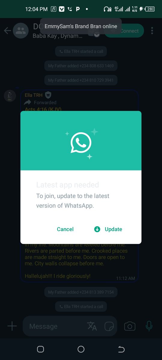 squaremediatv's tweet photo. @AlexModscom Please fix the Group call shit it doesn't allow to join group call https://t.co/HzqektiPtn