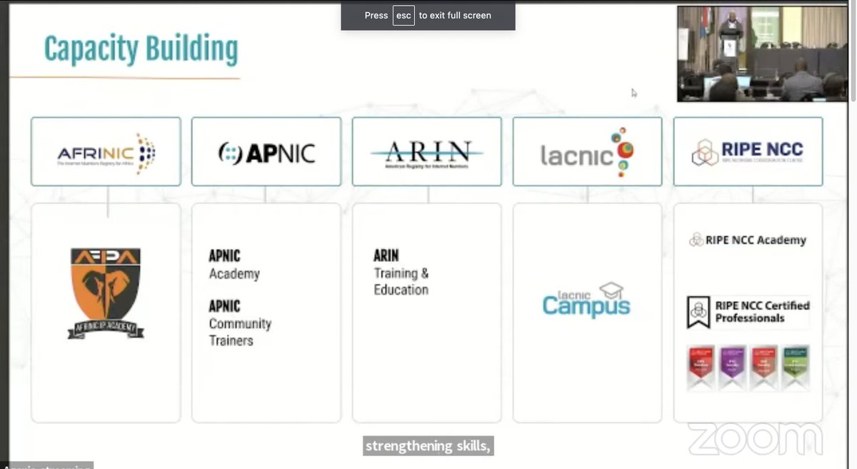 mhonlue's tweet photo. #RIRs like @AFRINIC, @APNIC, @TeamARIN @ripencc and @lacnic are more than just IP allocators. They invest in capacity building, training to engineers, educators, and regulators. This ensures a well-rounded, skilled workforce for a rapidly evolving internet landscape. @swiffay https://t.co/mlCDbIsSlV