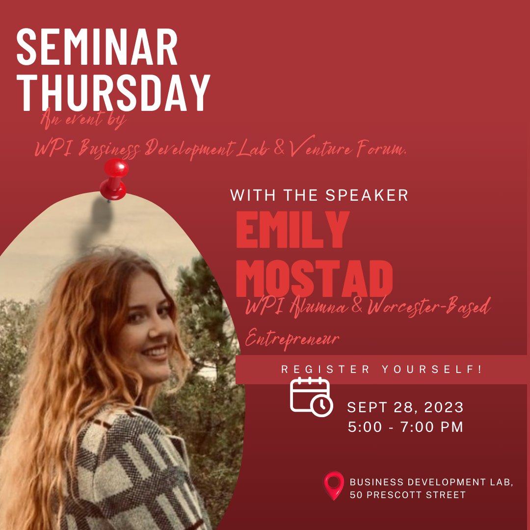 Looking for funding for your start-up?

Tonight, come and hear Emily Molstad's successful journey in securing funding for her company VALIS!

Register at these links:
In Person: eventbrite.com/e/unlock-the-s…

For Online:
eventbrite.com/e/unlock-the-s…

#wpi #businessschool #wpimeansbusiness