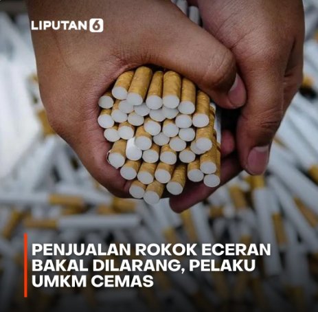 Serius nanyak nih, hubungannya apa?
Pemerintah bakal melarang penjualan rokok secara eceran atau batang. Pelarangan penjualan rokok batangan ini pun dinilai akan mematikan pedagang kecil yg mengandalkan penjualan rokok utk pendapatan mrk dalam memenuhi kebutuhan sehari-hari.⁣