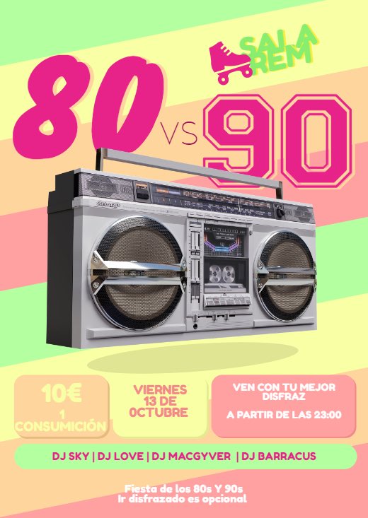 mjmm2001's tweet photo. SE VIENEEEE.
Fiesta años 80 y años 90 en sala REM el próximo 13 de octubre.
Primeras entradas a 8€!!!!! https://t.co/pSSyRz09RI