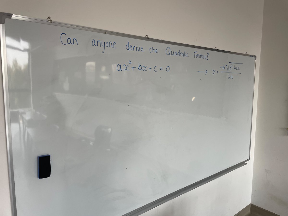 Year 9 just casually deriving the Quadratic Formula on this beautiful Thursday morning in Dubai ☀️  
What a way to start the day! 🤩 #WeLoveMaths #completethesquare #ChallengeAccepted