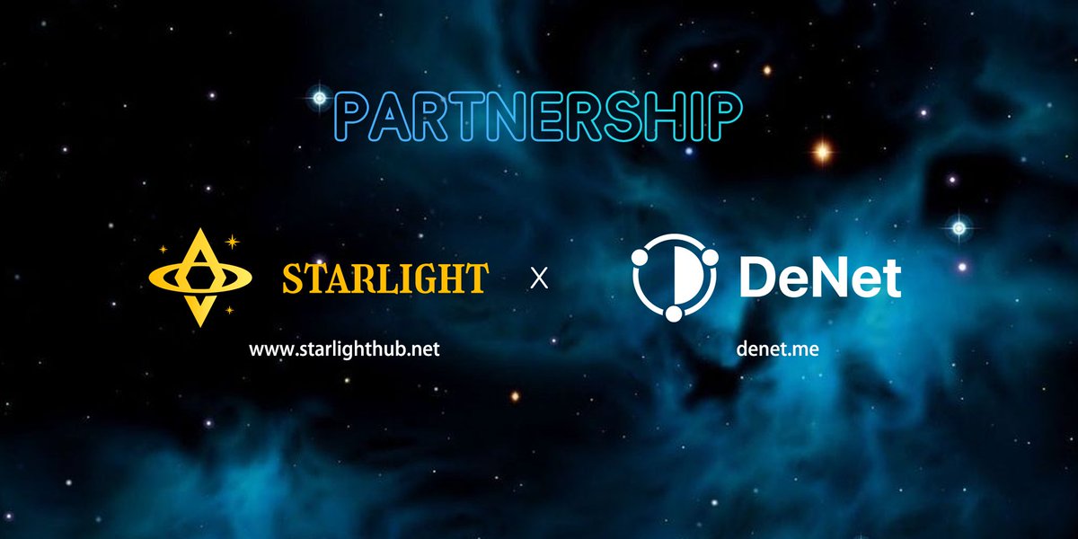 🥳Thrilled to announce that #Starlight has teamed up with <a href="/denet2022/">DeNet</a>.

🎯DeNet - A native web3 user growth tools platform that primarily assists projects in the web3 industry with social media community marketing and growth.

✨Stay tuned for our upcoming event!