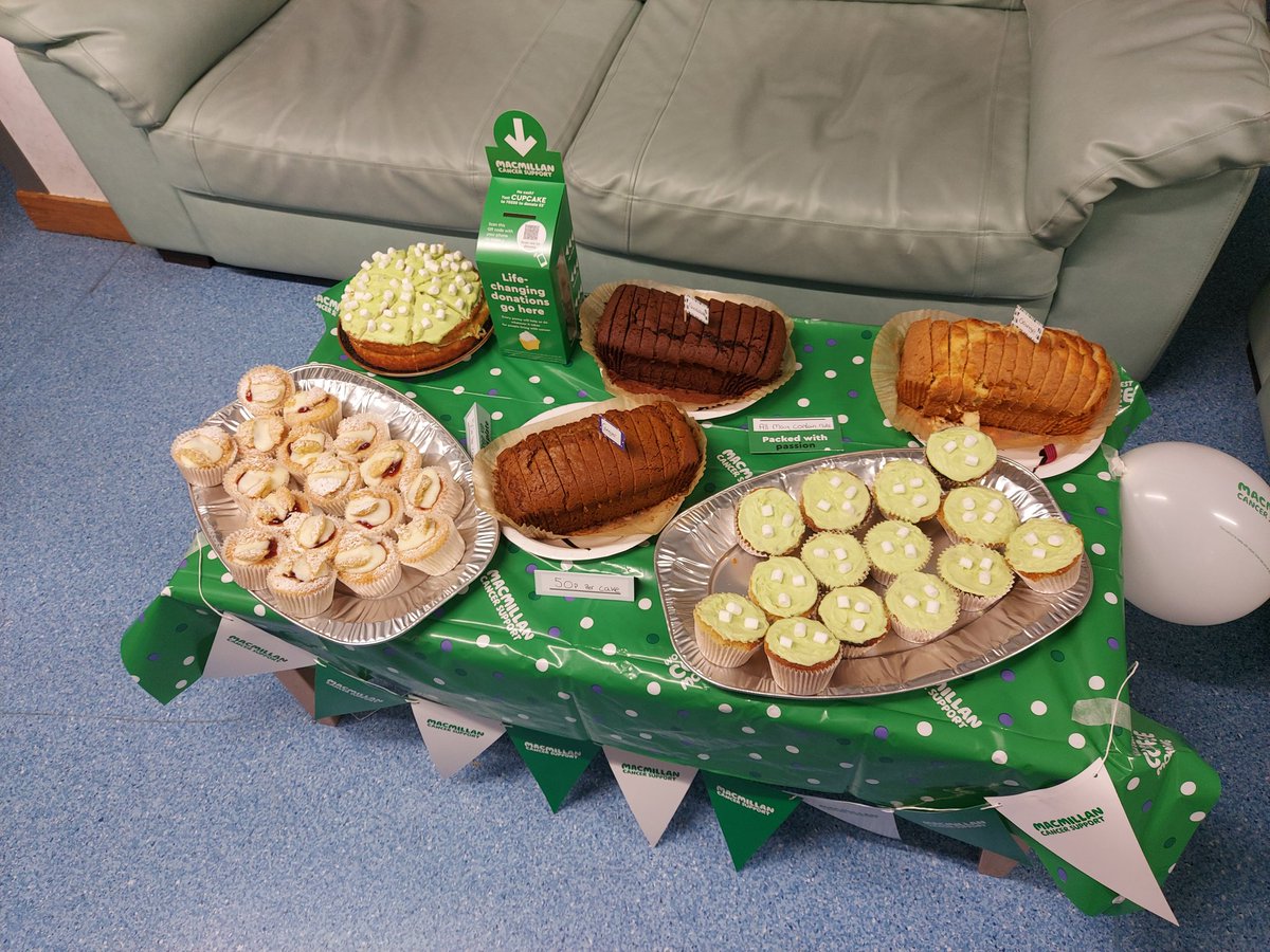 Macmillan coffee/cake morning in the porters Lodge @UHSFT come down, grab a cake, and support. @macmillancancer