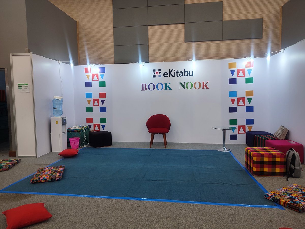 Eewangari's tweet photo. Checking into today's office at the Nairobi International Book Fair. Loving the space, the colour, the vibes.
#NBIF2023 #AllForBooks https://t.co/iCRLroVQGn