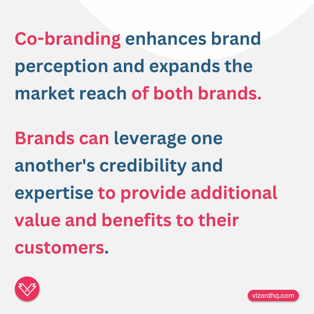 vizardhq's tweet photo. Co-branding is a marketing strategy that often helps brands expand their customer base and provide unique offerings, creating a win-win situation for all the stakeholders.

Here's a brief on Co-branding.

#Vizard #cobranding #marketingstrategy #branding https://t.co/DnvIHBkV5T