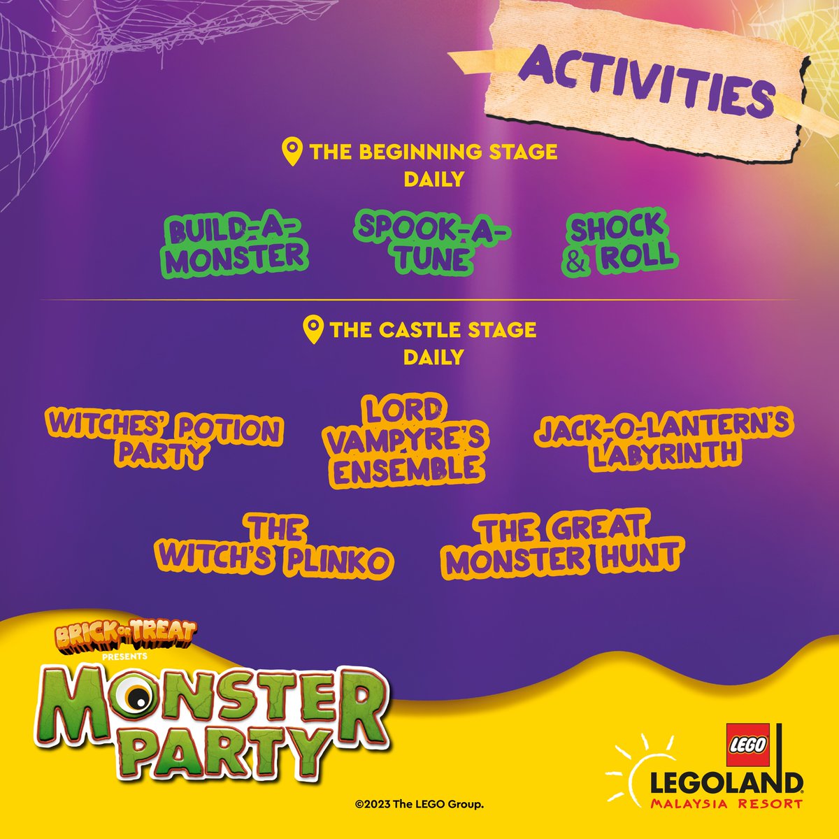 LEGOLAND_MY's tweet image. Monsters are taking over LEGOLAND Malaysia Resort again! This year's party will be more rockin' than before with new and returning live show's!
Explore Event: legoland.com.my/explore/shows-…
#HalloweenMonsterParty #LLMR #Halloween2023 #LLMRHalloween2023